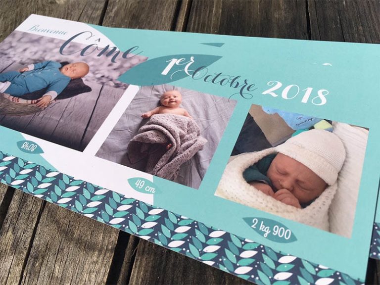 Faire-part naissance motif graphique design | À Vos Zamours