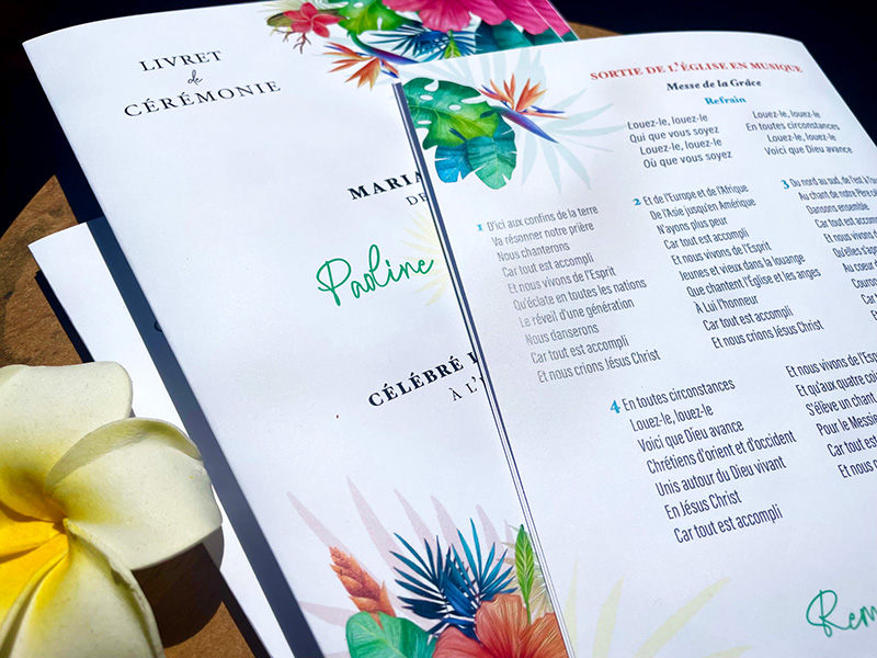 Livret de cérémonie mariage tropical et exotique – Image 4