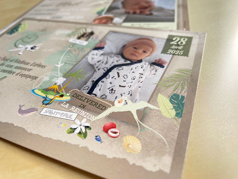 carte-annonce-naissance-ile-de-la-reunion-couleurs-naturelles-vert-brun-montagne-avoszamours