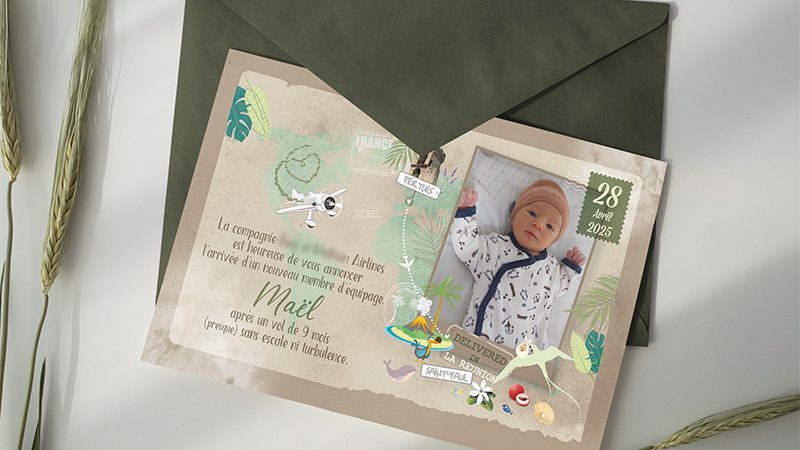 Faire-part de naissance nature Île de la Réunion – À Vos Amours