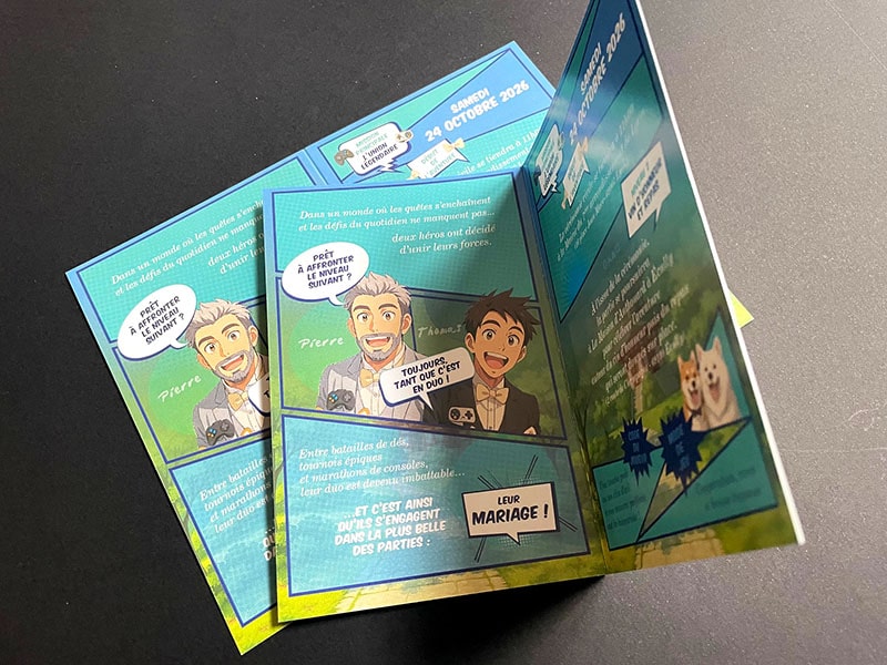 Faire part mariage style BD manga – Image 3